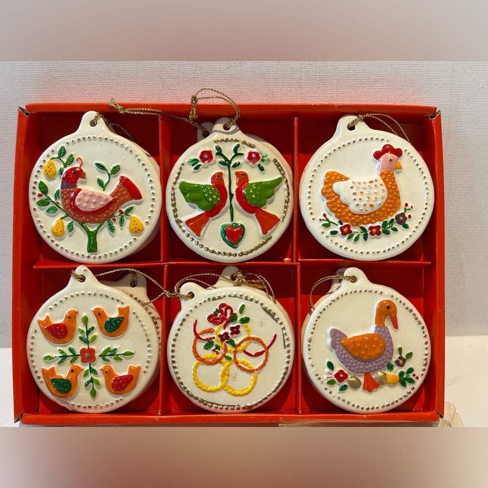 Christmas Ornaments 12 Days Of Christmas Gift Vintage Taiwan Republic China RARE